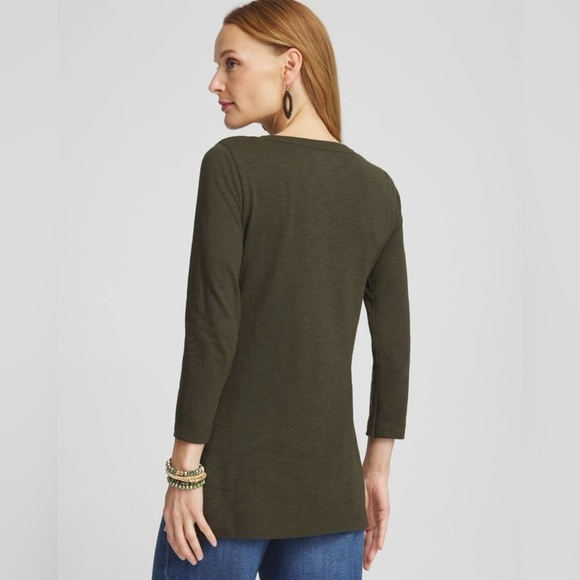Willi Smith| Green Relaxed Long Sleeve Tunic - Picture 2 of 8